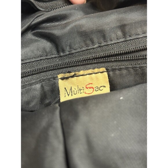 Multi Sac Black Leather Pebbled Multi Pocket Satchel Purse Bag EUC - Picture 11 of 12